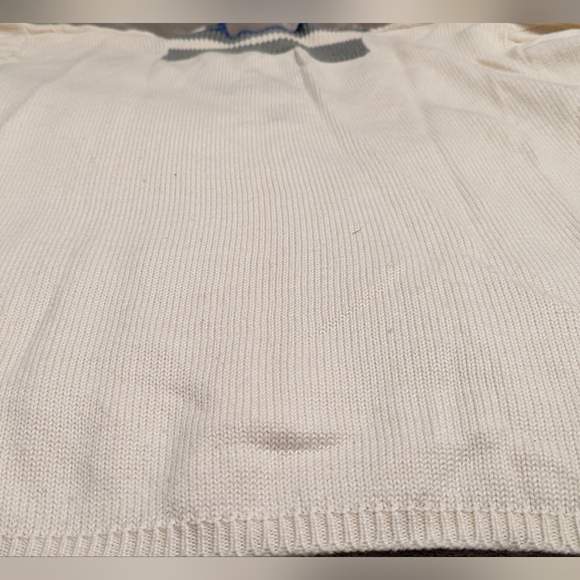 Sequin Kitty Hawk by Vivian Wang beige wool knit v-neck sweater L - Picture 5 of 10